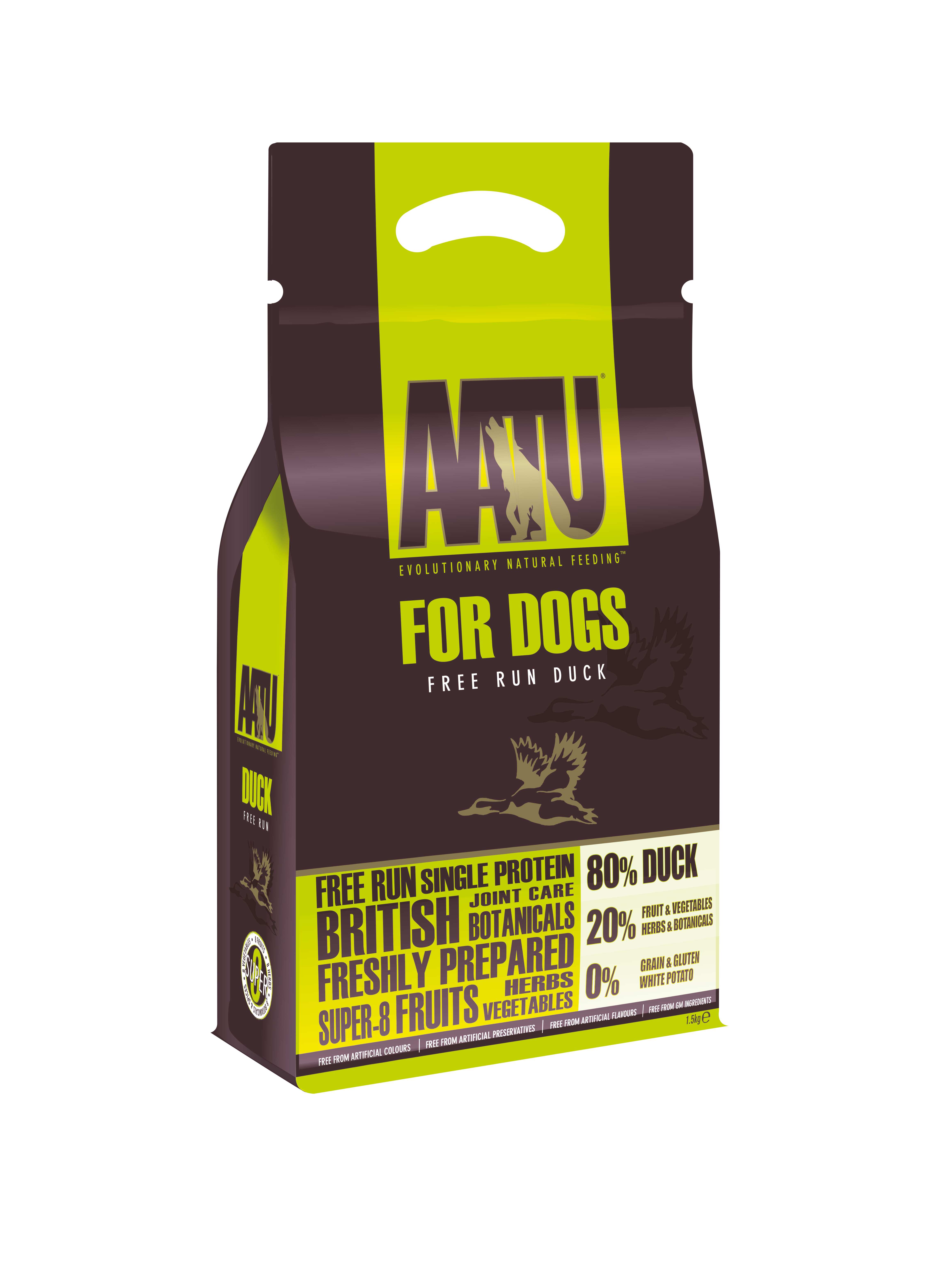 AATU 80/20 Grain Free Duck Dry Dog Food - 1.5kg